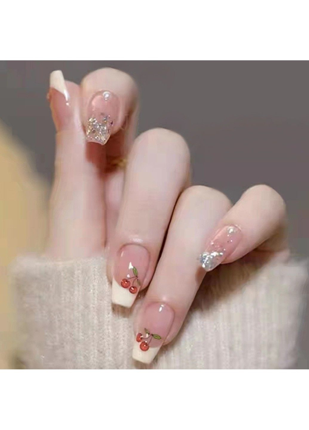Накладные ногти с клеем R406 Розовый 24 шт (A9873) Nails (308864010)