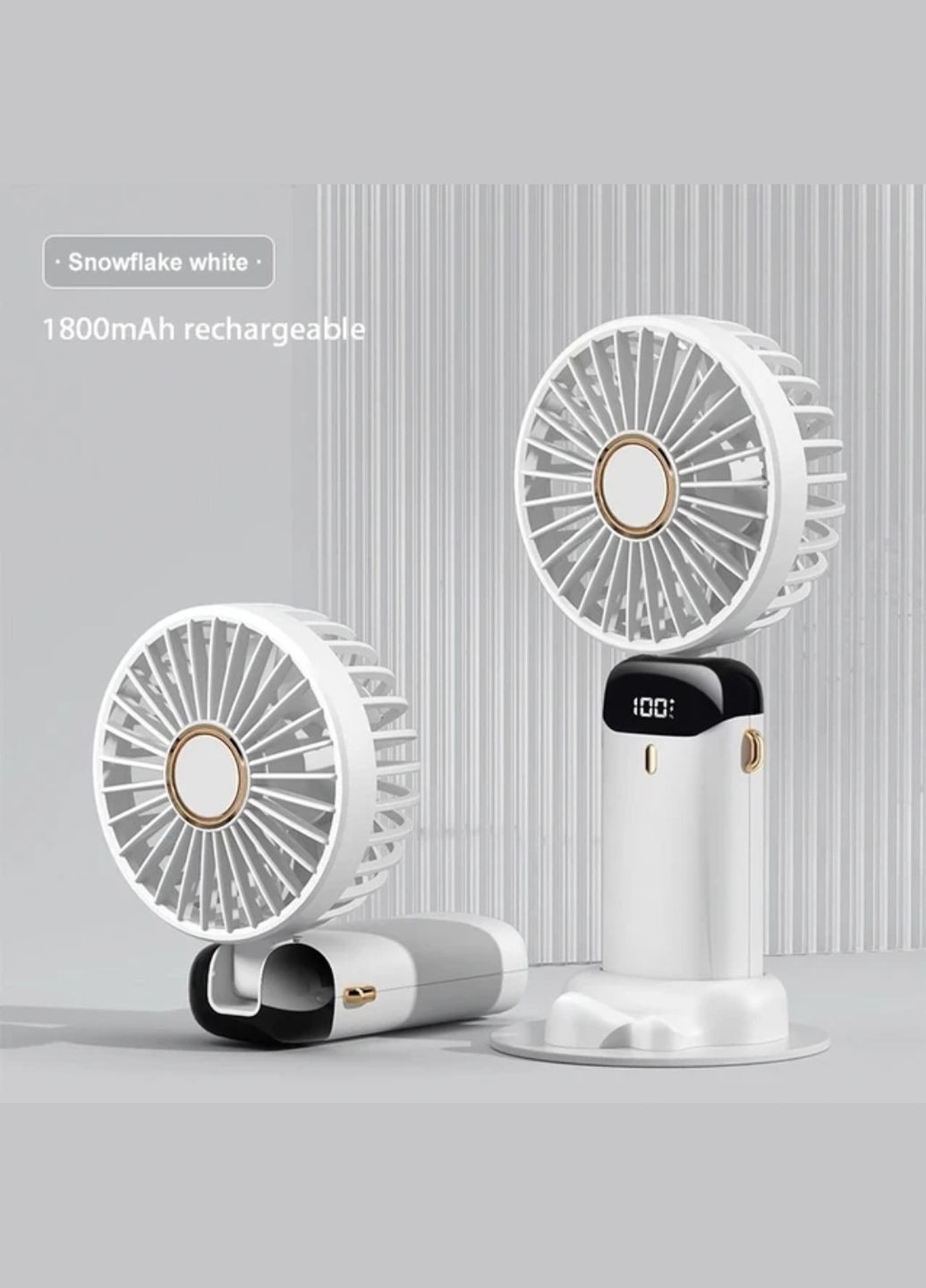 Вентилятор ручной с аккумулятором micro USB белый No Brand (303932716)