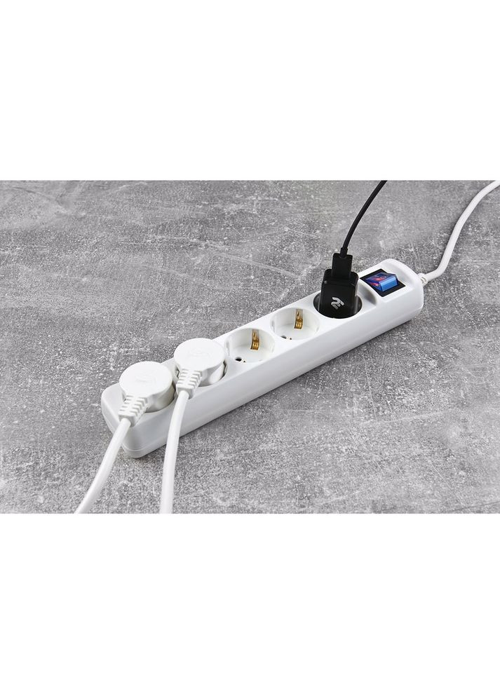 Подовжувач 5 розеток 3м 10А 3Gх1.0мм2 White (-U05ESM3W) 2E (315797610)