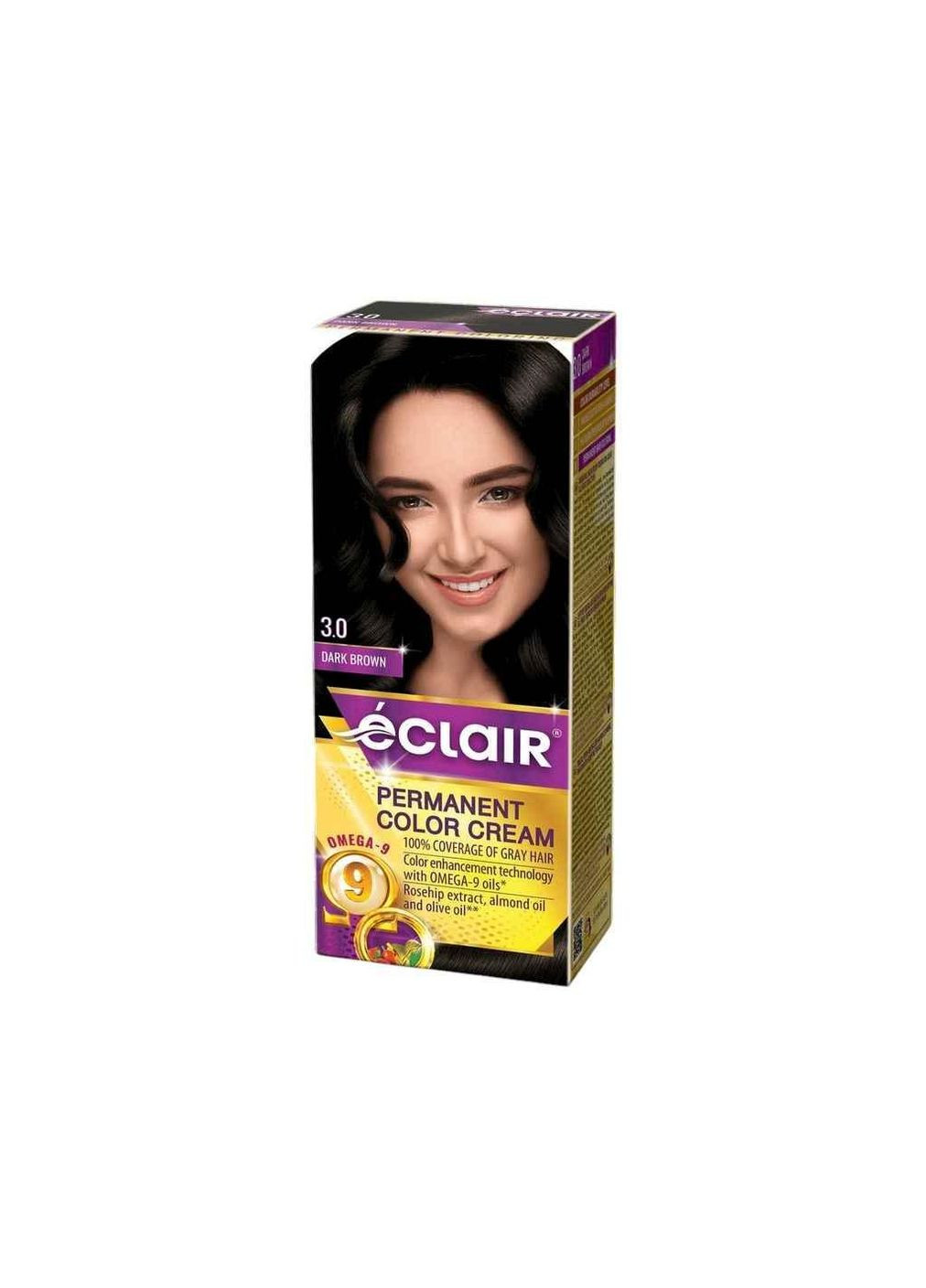 Крем-краска для волос 3.0 Темно-каштановый (с маслом OMEGA 9) ТМ Eclair Canina (337994682)