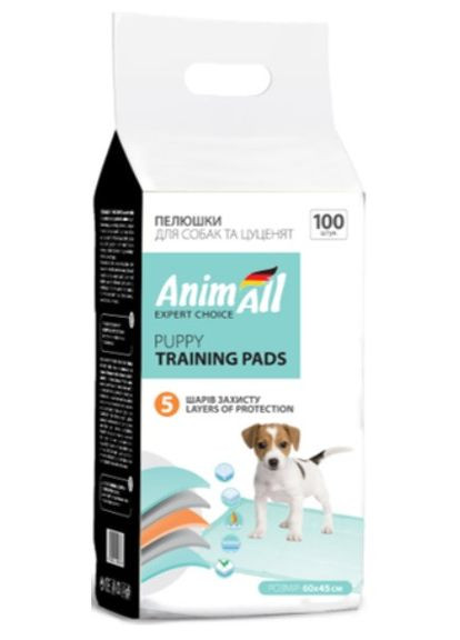Пеленки Puppy Training Pads для собак и щенков, 60х45 см, 100 штук AnimAll (290708161)