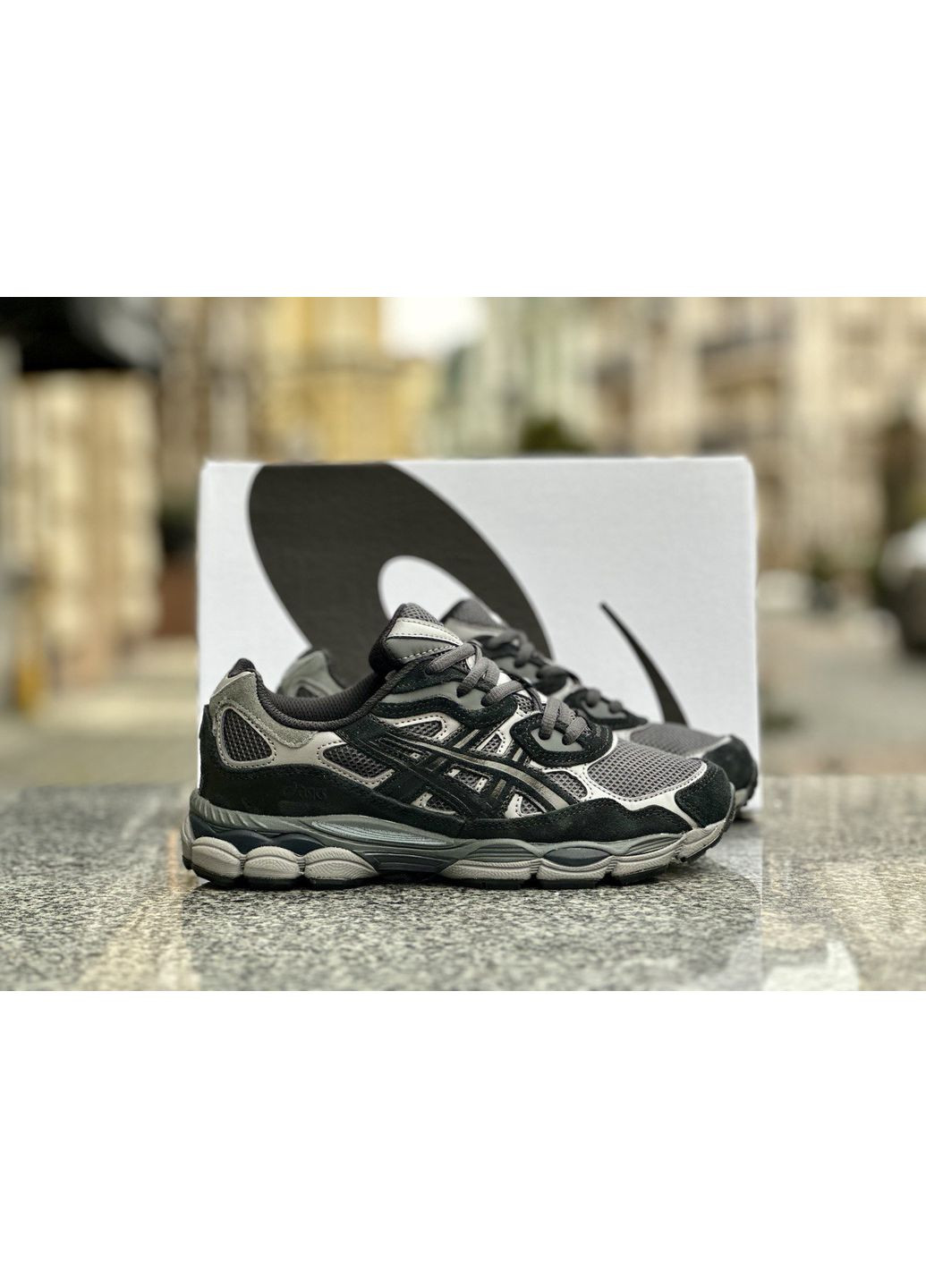 КРОССОВКИ ЖЕНСКИЕ ASICS GEL NYC GRAPHITE BLACK АСИКС ГЕЛЬ НЮК No Brand чёрные демисезоны (368869367)