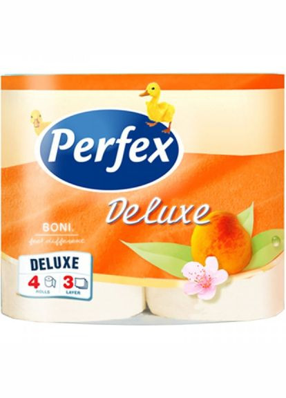 Туалетний папір (8600101745101) Perfex deluxe персик 3 шари 4 рулони (276975050)