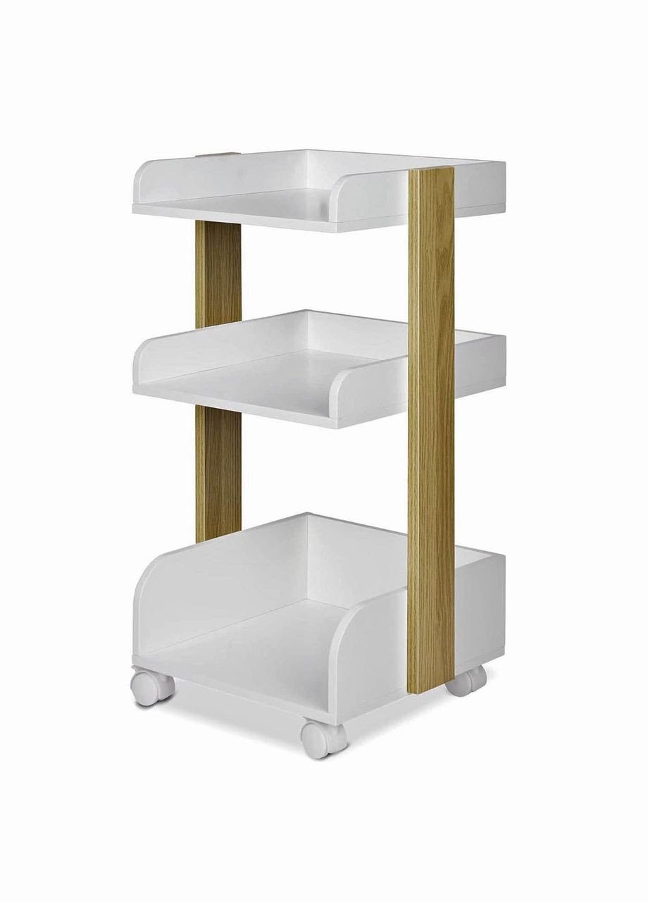 Этажерка из дерева для ванной на колёсиках Окулури сиена-зефир (АБТ-00900520) No Brand (328210118)