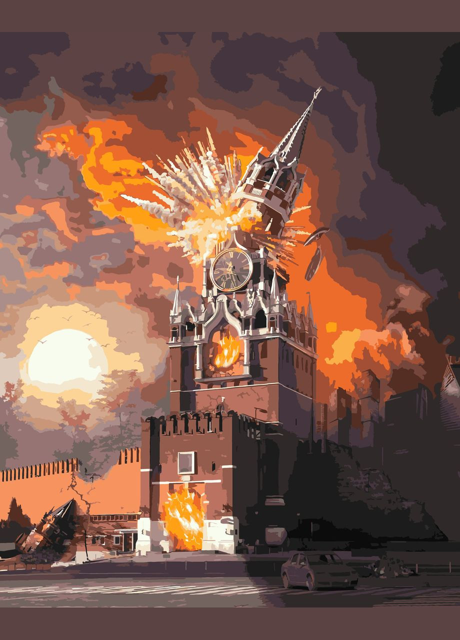 Картина по номерам Хороший кремль — горящий кремль (с) LW 3215 40*50 см Origami (322142025)