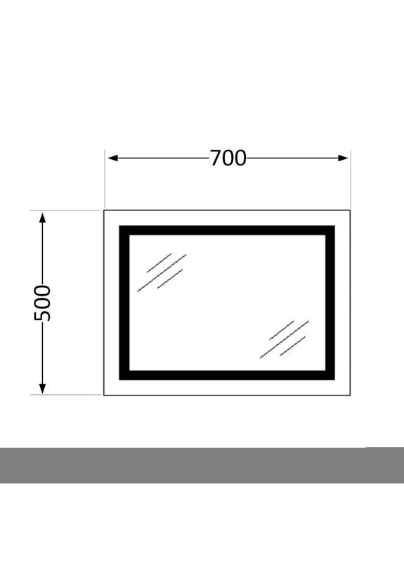 Дзеркало Mideya (DC-F614) 700х500 з LED-підсвічуванням Touch, з антизапотіванням, димером QT2078NCF07050W Qtap (350671362)
