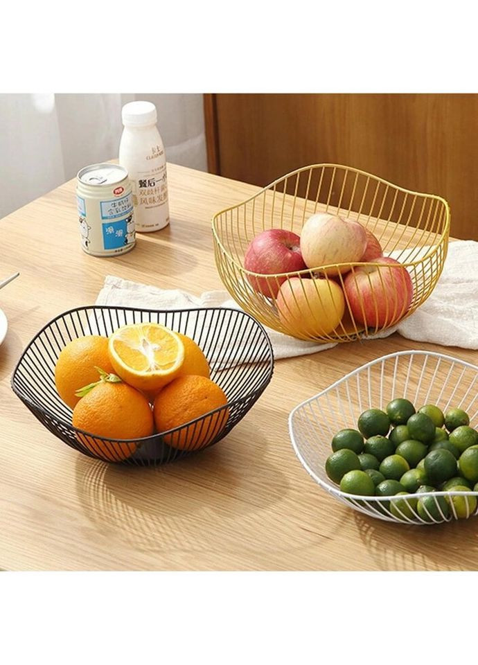 Фруктовница металлическая 7393 25 см золотистая No Brand (335879706)