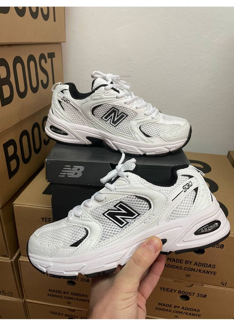 КРОССОВКИ ЖЕНСКИЕ NEW BALANCE 530 WHITE BLACK V2 НЬЮ БЕЛАНС 530 No Brand чёрные демисезоны (367171194)