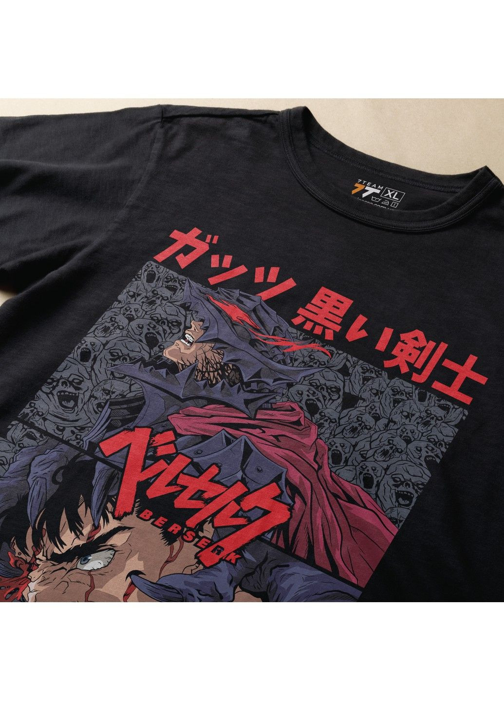 Чорна футболка з принтом берсерк - guts No Brand