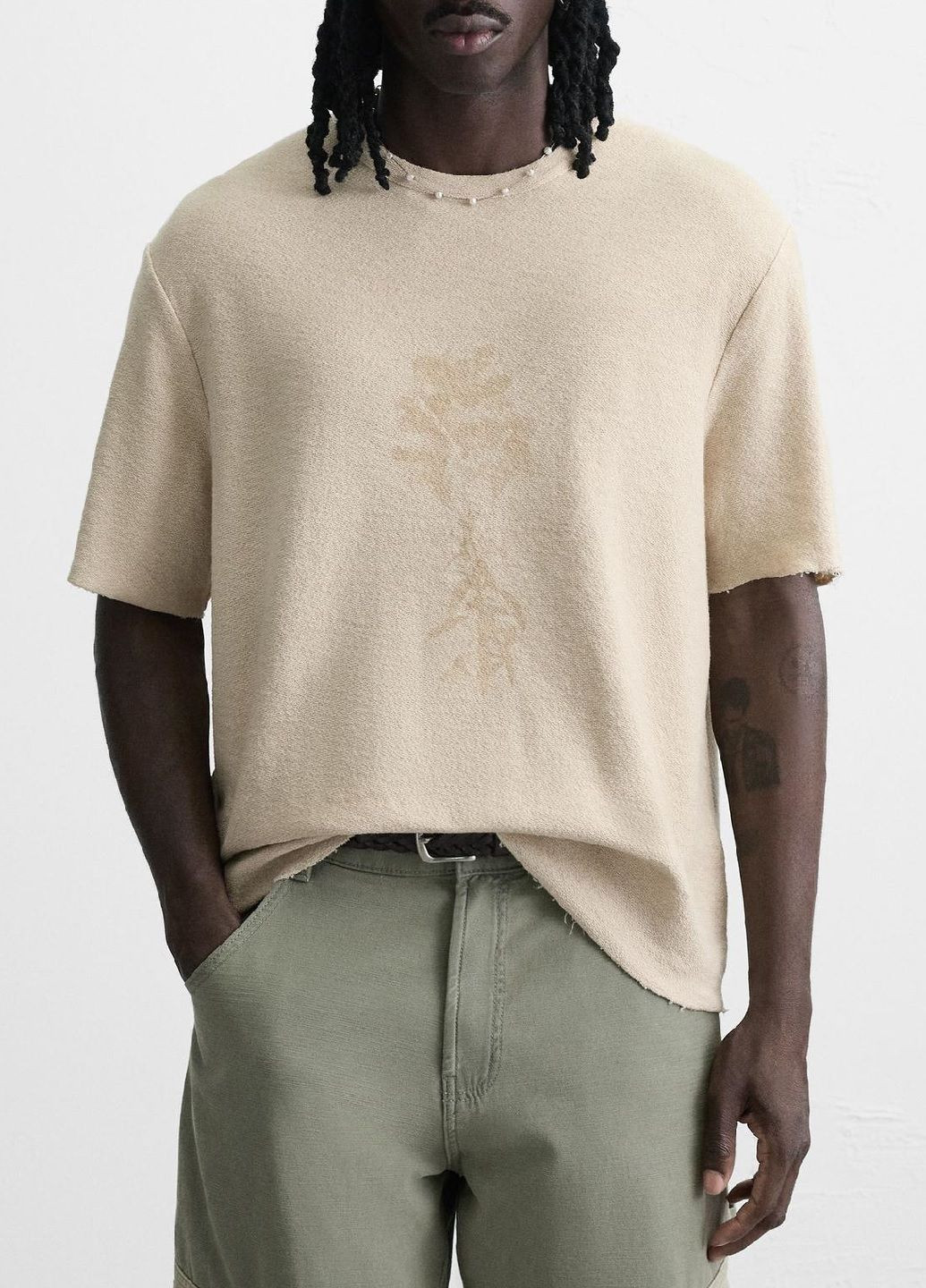 Молочная футболка Zara