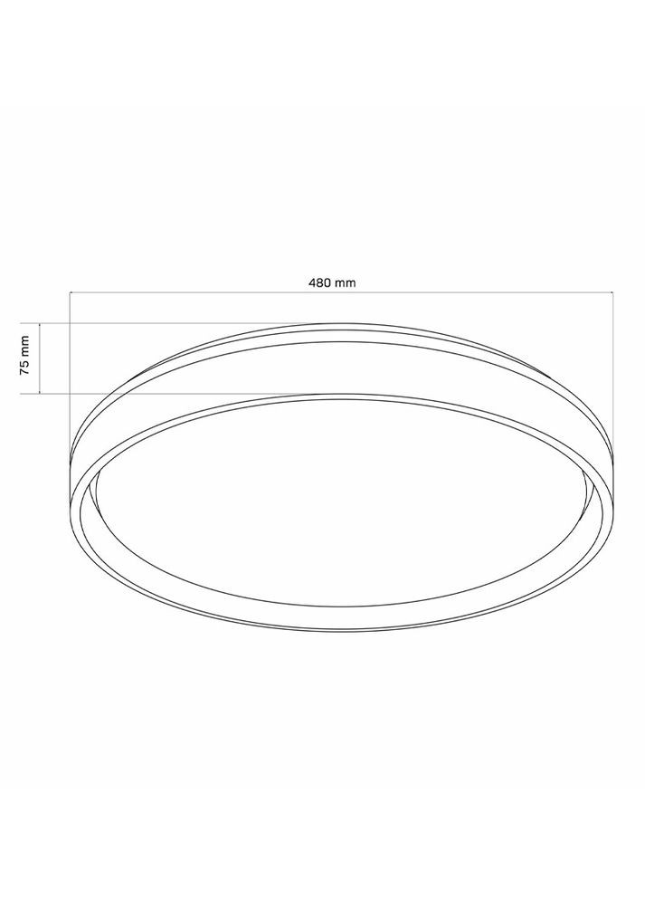 Люстра із пультом світлодіодна, стельовий світильник 326676 Jadwiga 50 Led 1x72W 3000K-6000K 8000Lm IP44 Bk (094434) Goldlux (361312184)