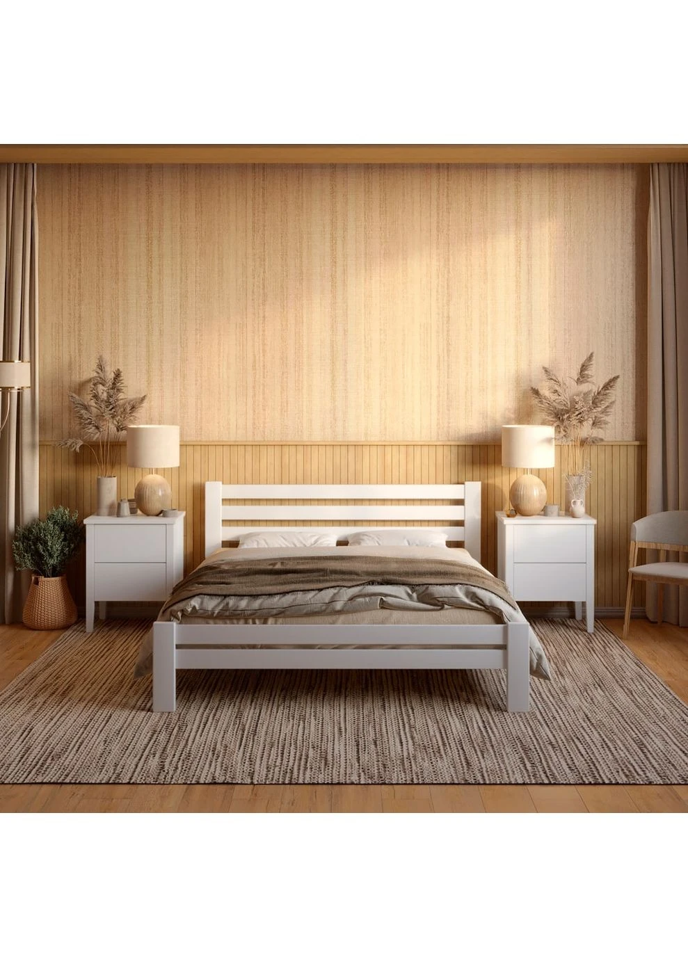 Полуторная деревянная кровать Премьера (RAL9003) 120х200 см (MBG-2840) Mebigrand (366084608)