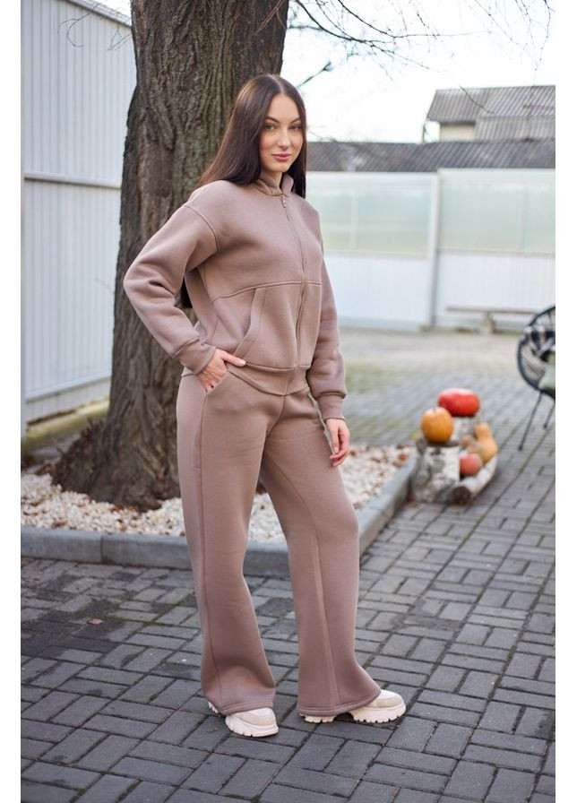 Женский повседневный костюм зимний худые с палаццо байка 25.2746 40(XS)-42(S) Светло коричневый AKSAN (368541367)