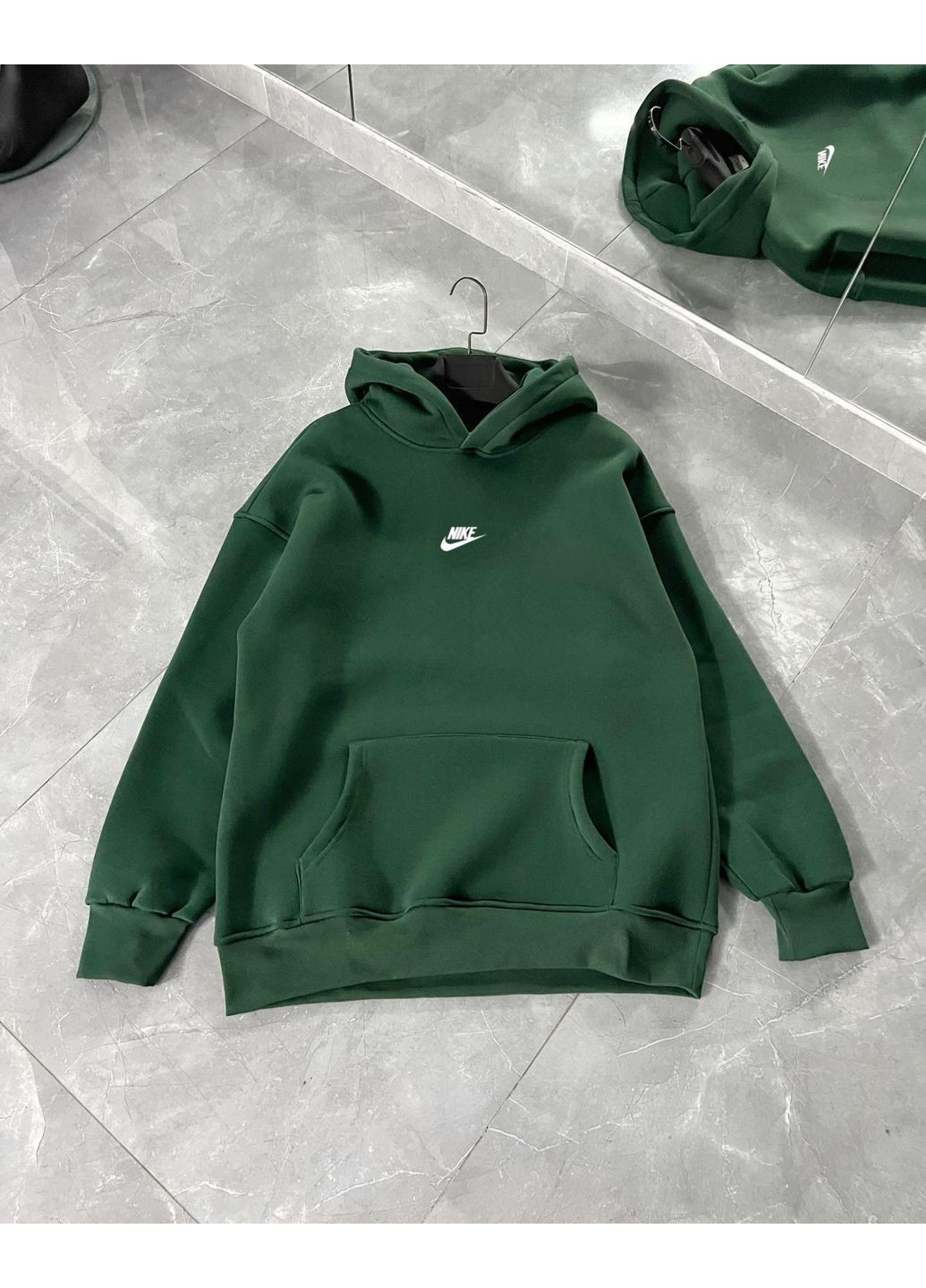 Стильне чоловіче худі тепле Nike зелене No Brand (372803968)