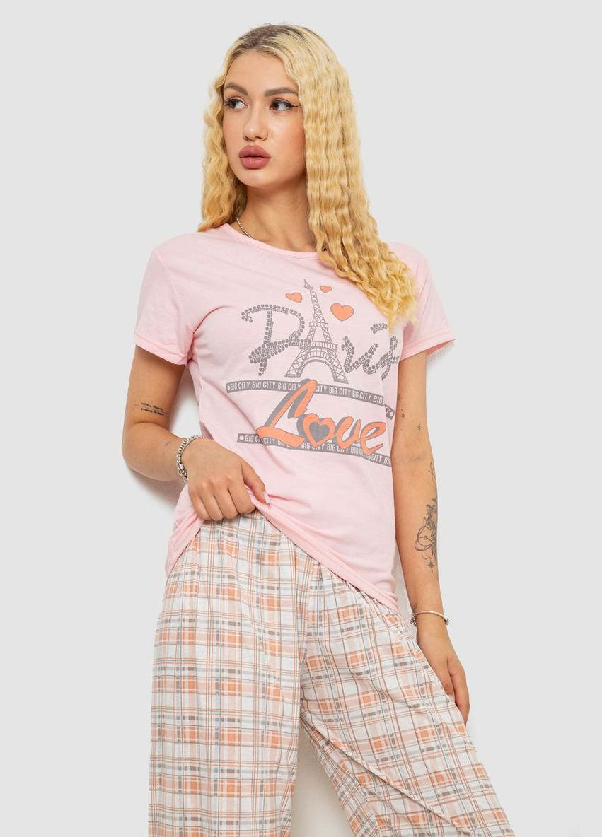 Розовая всесезон женская пижама с принтом,, Ager
