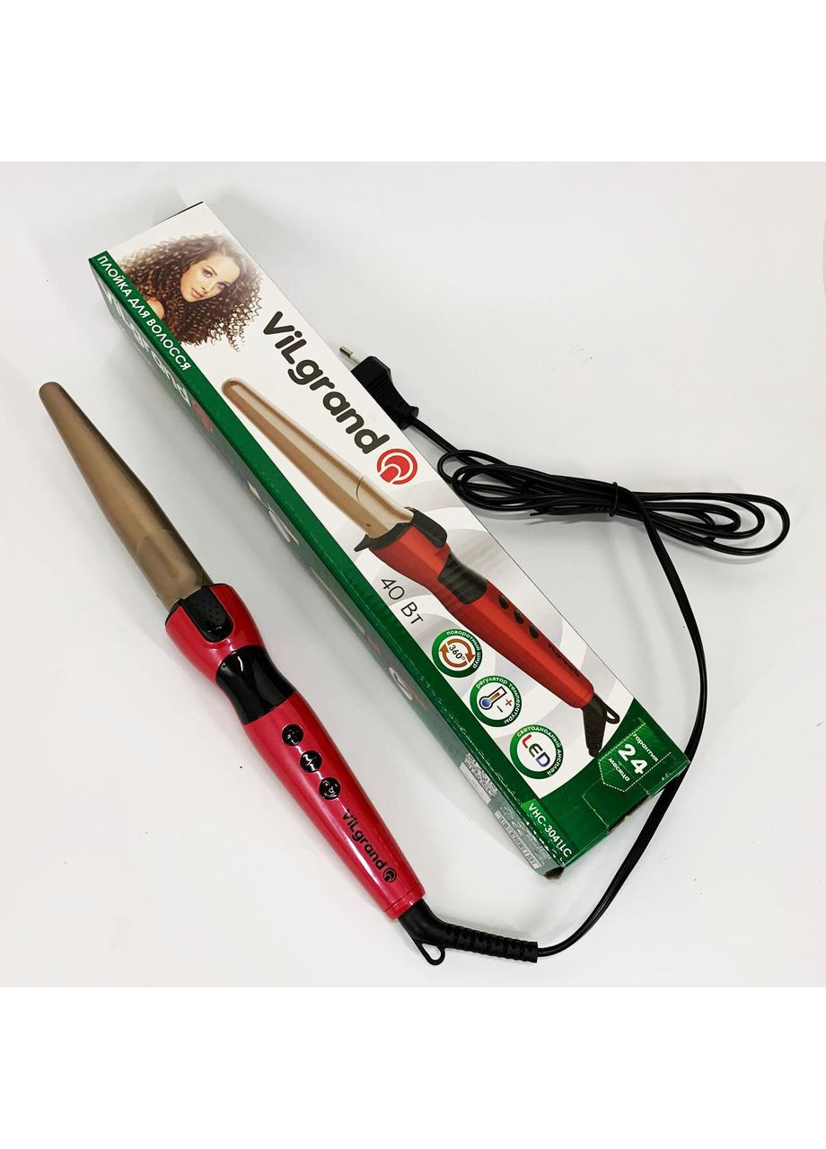 Плойка конусна VHC-3041LC. Колір: червоний Vilgrand (364665605)