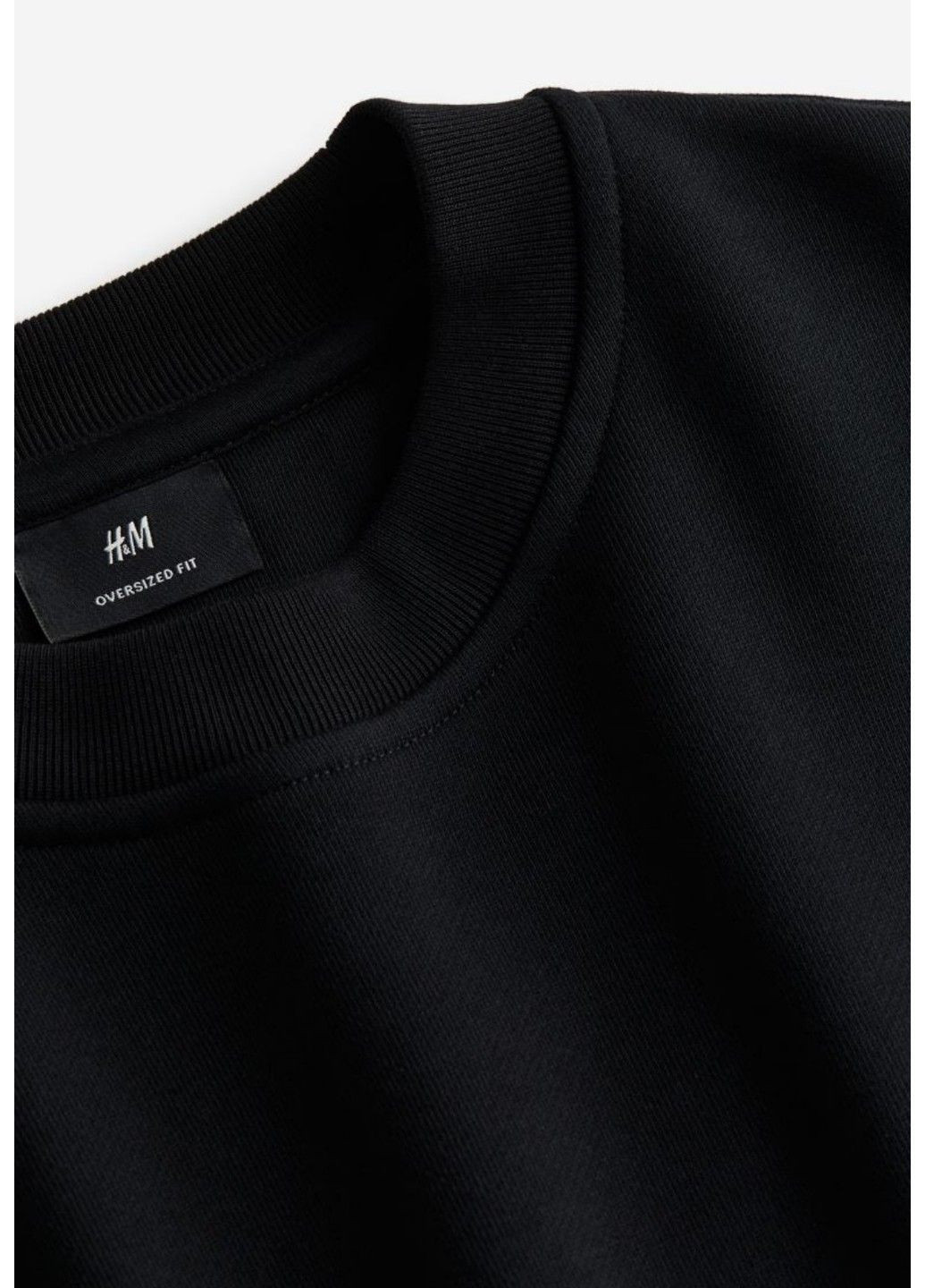 Мужской хлопковый свитшот оверсайз Н&М Н&М (56981) L Черный H&M - крой черный повседневный хлопок - (291903275)