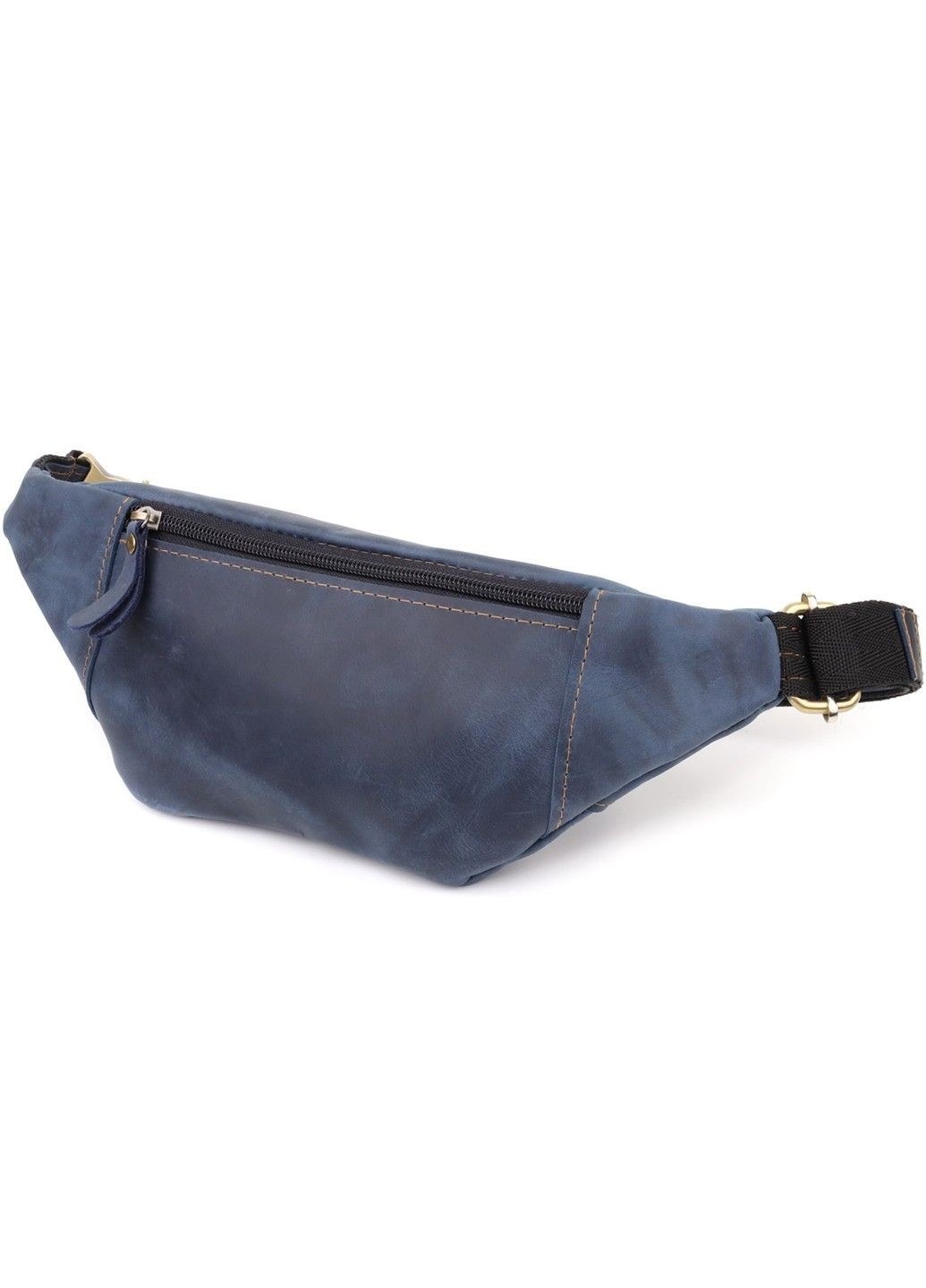 Красива сумка-бананка для чоловіків з натуральної vintage шкіри 23123 Синій Shvigel (335081574)