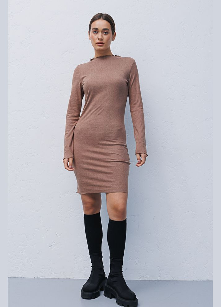 Коричневое облегающее короткое платье коричневого цвета Arjen