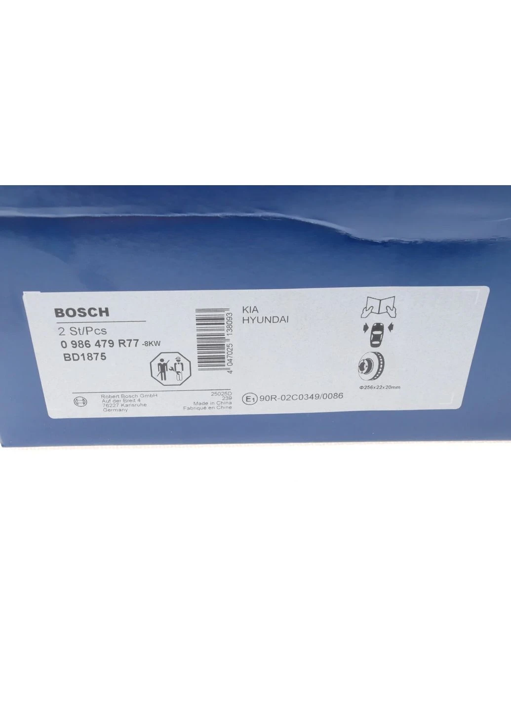 Диск гальмівний Hyundai Accent/Kia Rio 11 - передн. (вир-во ) 0 986 479 R77 Bosch (369165696)