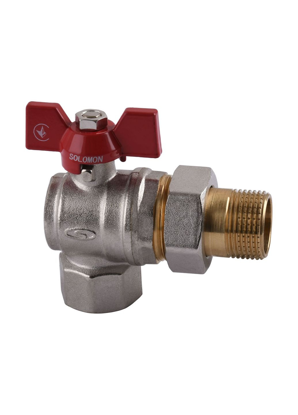 Кран шаровой угловой с американкой 3/4″ Усиленный B1043 Solomon (299995825)