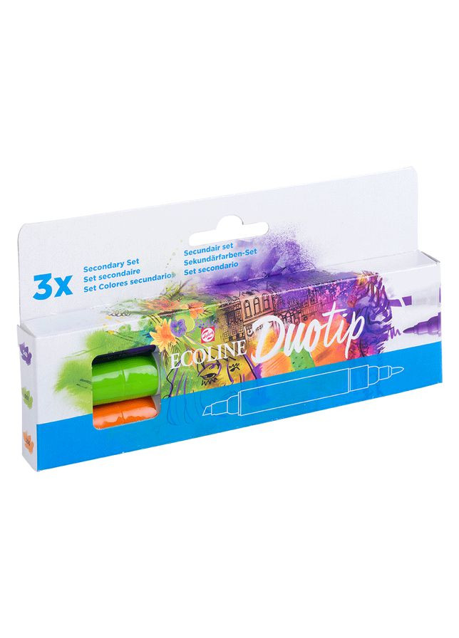 Набор маркеров акварельных двухсторонних ECOLINE DUO TIP Secondary 3шт Royal Talens (362582126)