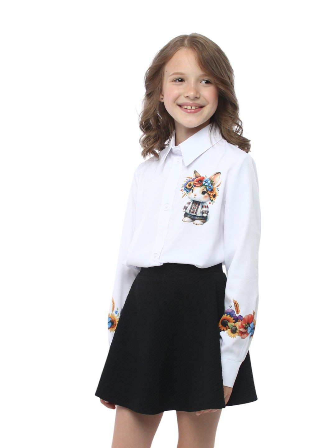 Белая кэжуал рубашка с орнаментом Leka