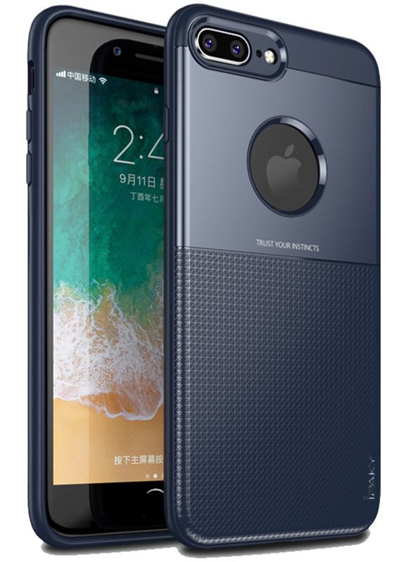 Чехол-накладка Shield Series/Elegant Grid Design TPU Hybrid Case Apple iPhone 7 Plus/8 Plus Blue iPaky (301468462)