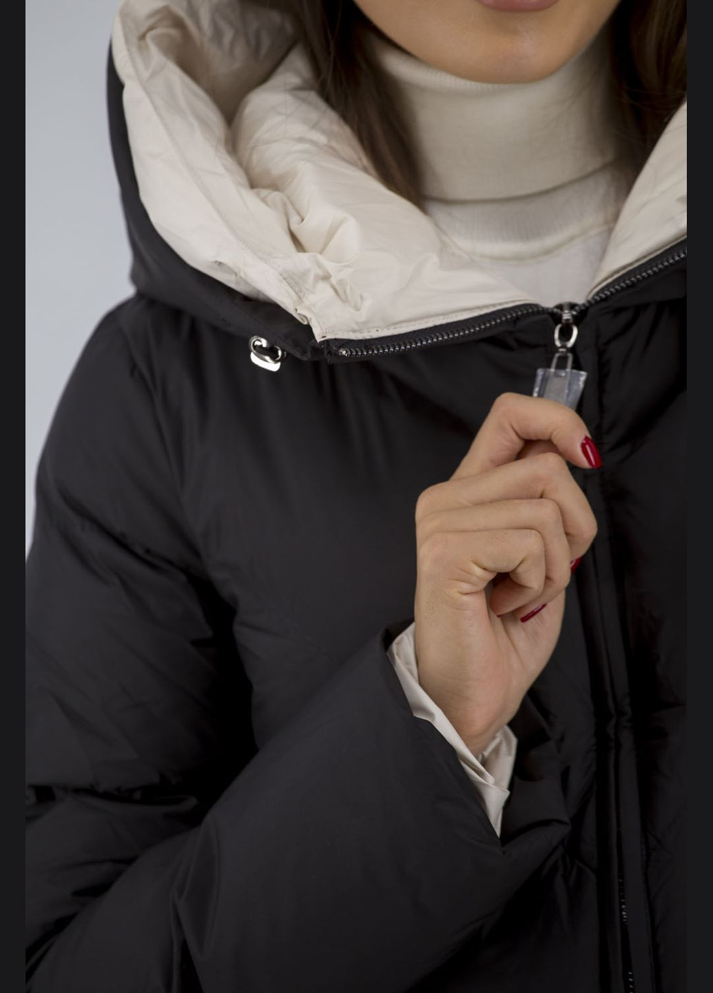 Чорний зимній Пуховик No Brand