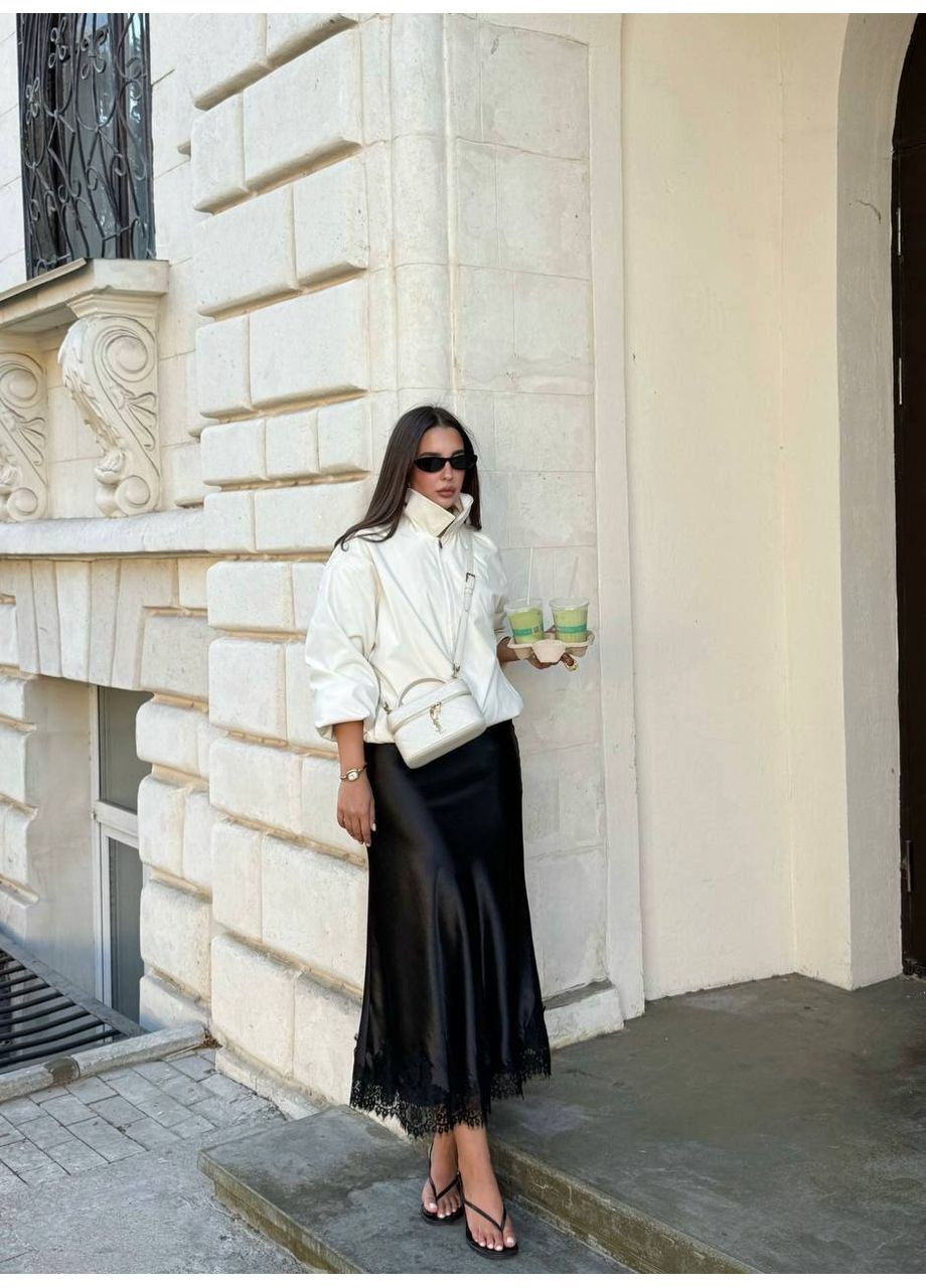 Спідниця з мереживом, колір Чорний Fashion (365072411)