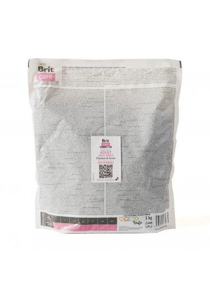 Сухий корм Dog Sustainable Adult Small Breed для собак малих порід, з куркою та комахами, 1 кг Brit Care (322874482)