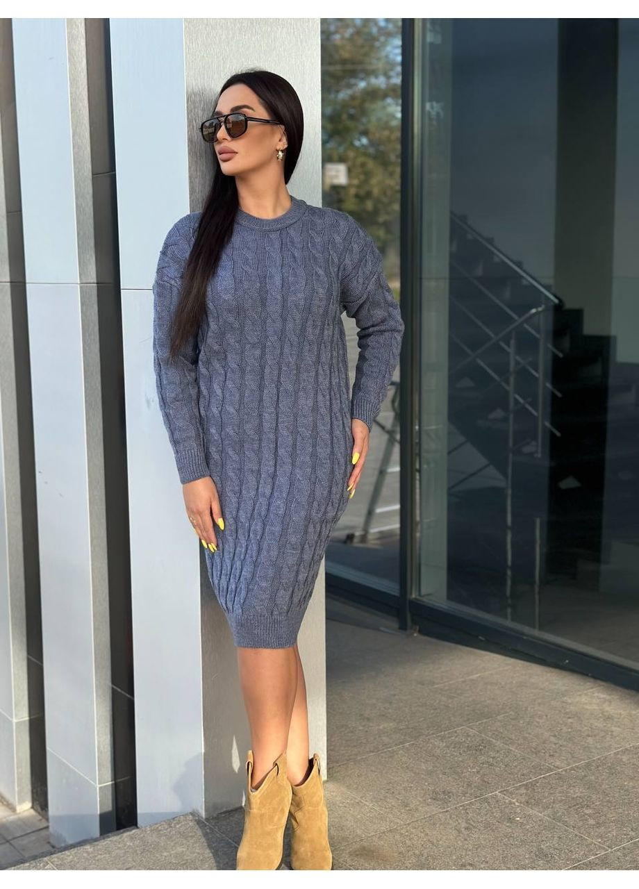 Темно-серое праздничный, повседневный, вечернее, деловое, кэжуал шерстяное платье свободного кроя. цвет изумруд. длина меди. BANG__BOOOM