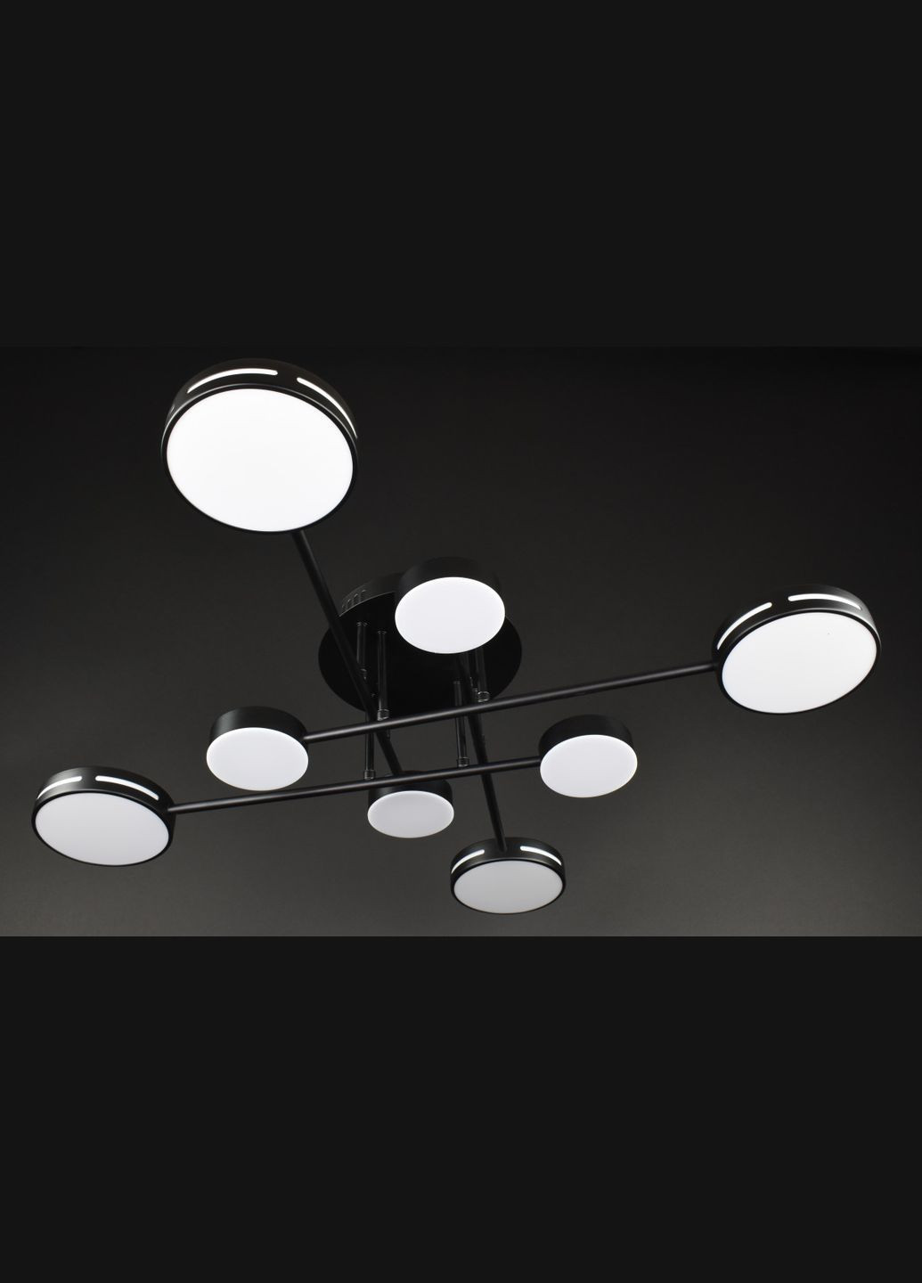 Люстра светодиодная потолочная LED светильник для квартиры на потолок лэд 27935 Черный 17х90х90 см. Sunnysky (364755460)