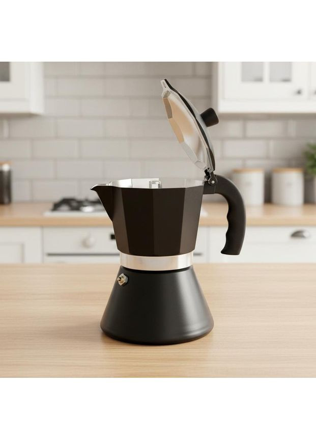 Гейзерная кофеварка алюминиевая 300 мл черная GT-10046 Gusto (369728241)