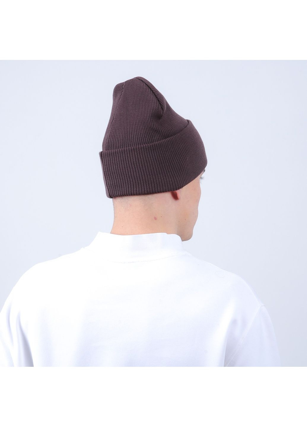 Шапка біні чоловіча бавовна коричнева FREYA 573-130 LuckyLOOK 573-130М (362576549)