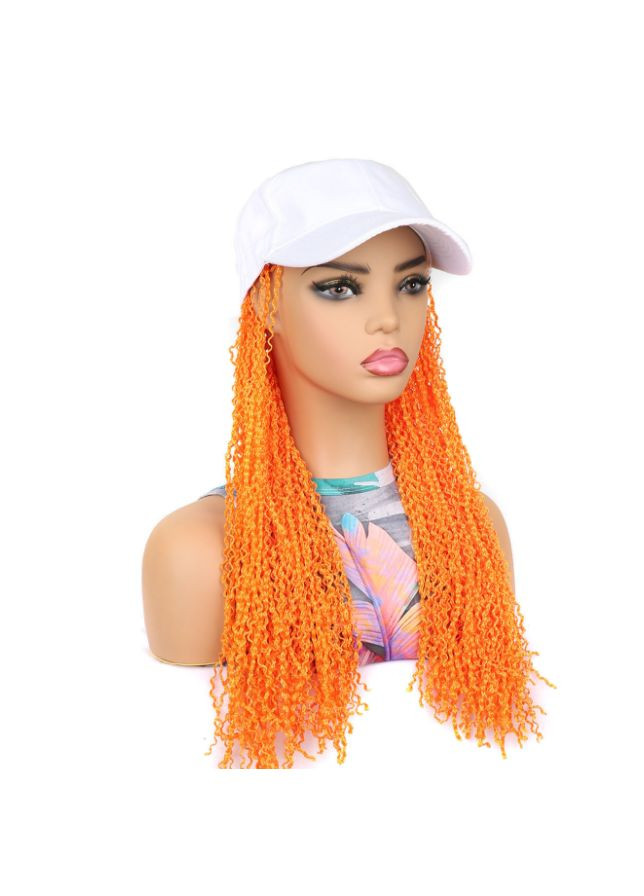 Біла кепка з рудим волоссям афро локон канікалон 60 см No Brand (302010381)
