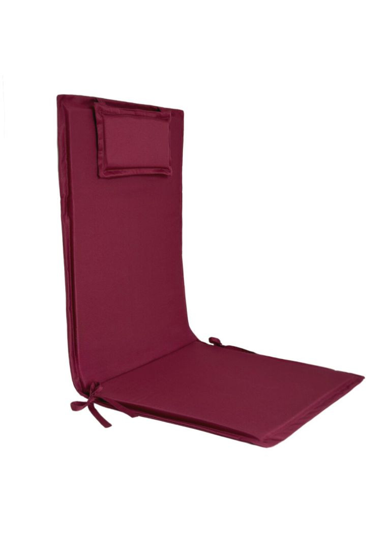 Подушка-матрас на садовые кресла 100х45х4 см бордовый с подголовником No Brand (324829126)