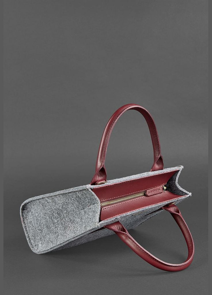 Фетрова жіноча сумка-кроссбоді Blackwood з шкіряними бордовими вставками (A-026587) BlankNote (327874325)