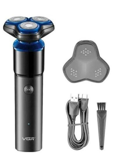 Бритва роторна електрична чоловіча для вологого та сухого гоління водонепроникна (2093506421) VGR V-325 (328920854)