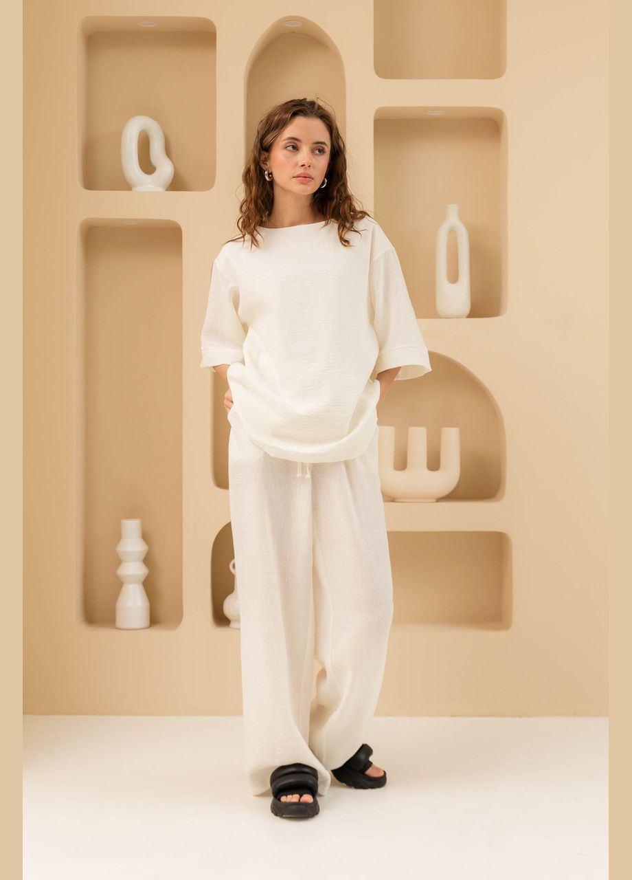 Жіночий костюм кофта брюки. Білий Seventeen (335868295)