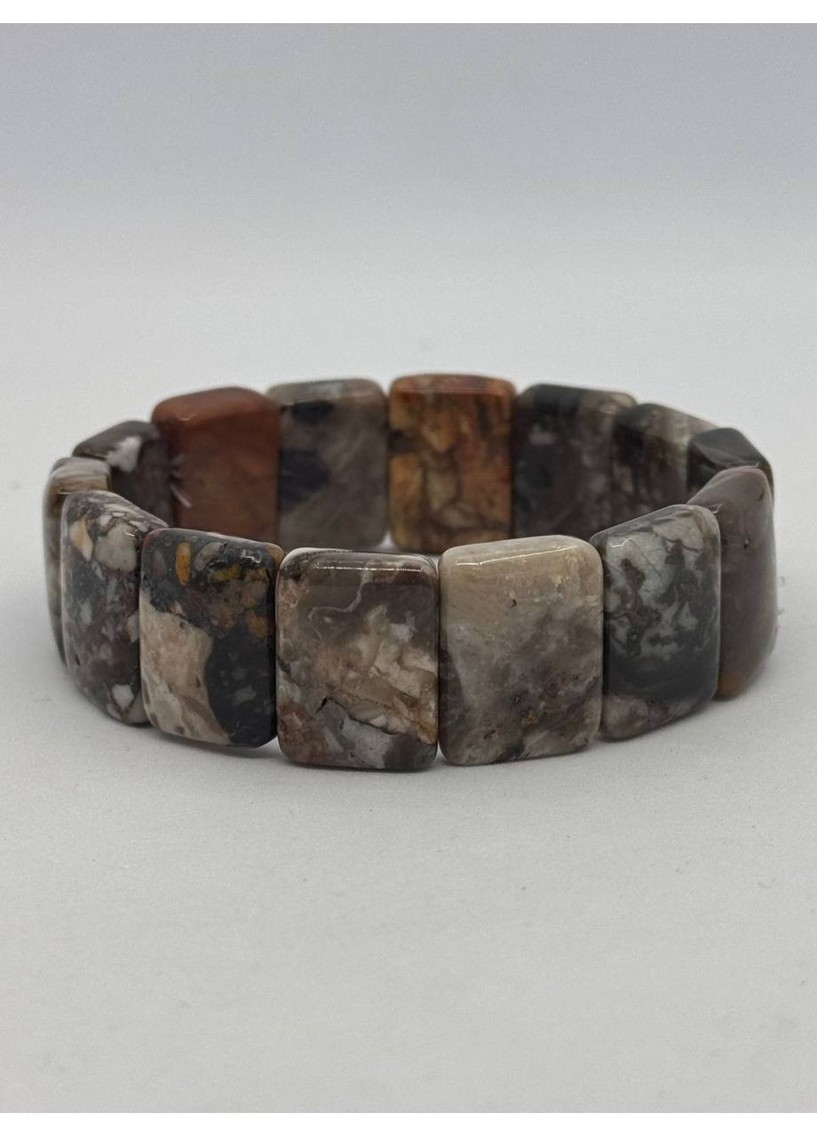 Браслет из яшмы 19 см Серый No Brand (361319869)