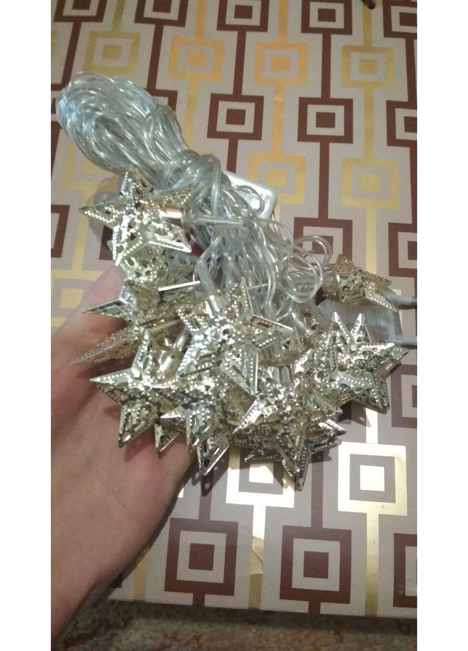 Гирлянда электрическая новогодняя "Металлические звезды" 4м. No Brand (368703183)