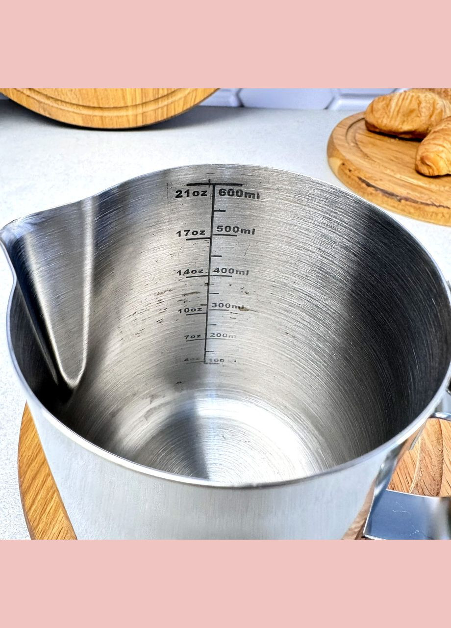 Джаг для молока из нержавеющей стали с крышкой 600 мл Kamille (311601806)