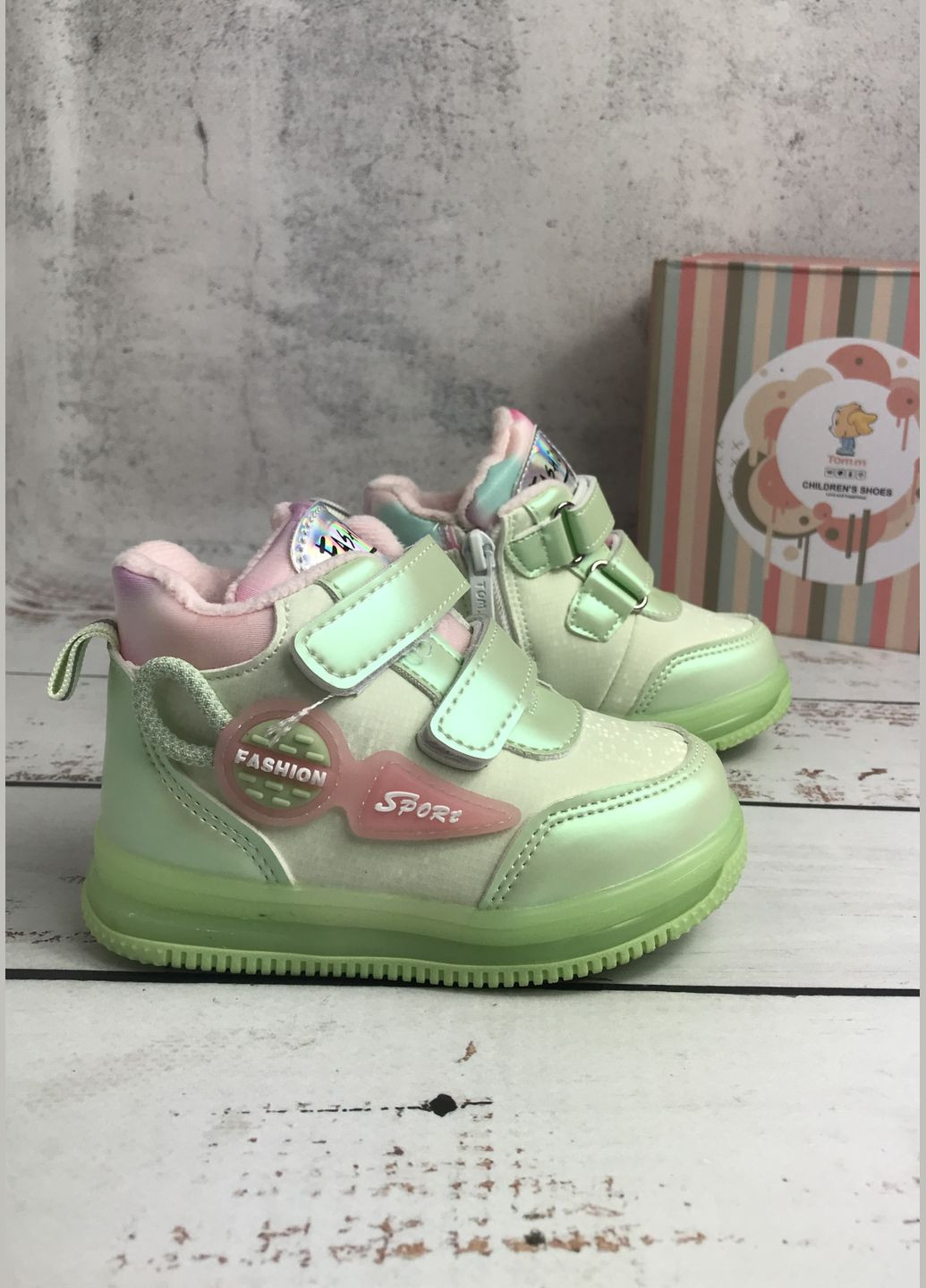 Салатові осінні кросівки демісезонні дитячі для дівчинки том.м салатовий (126) Том.М
