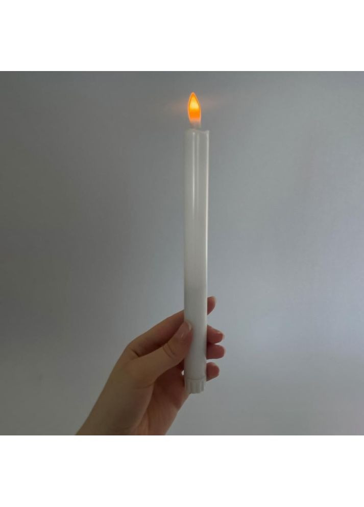 Набір свічок LED 26 см 2 шт. Білий ELISEY (366215056)