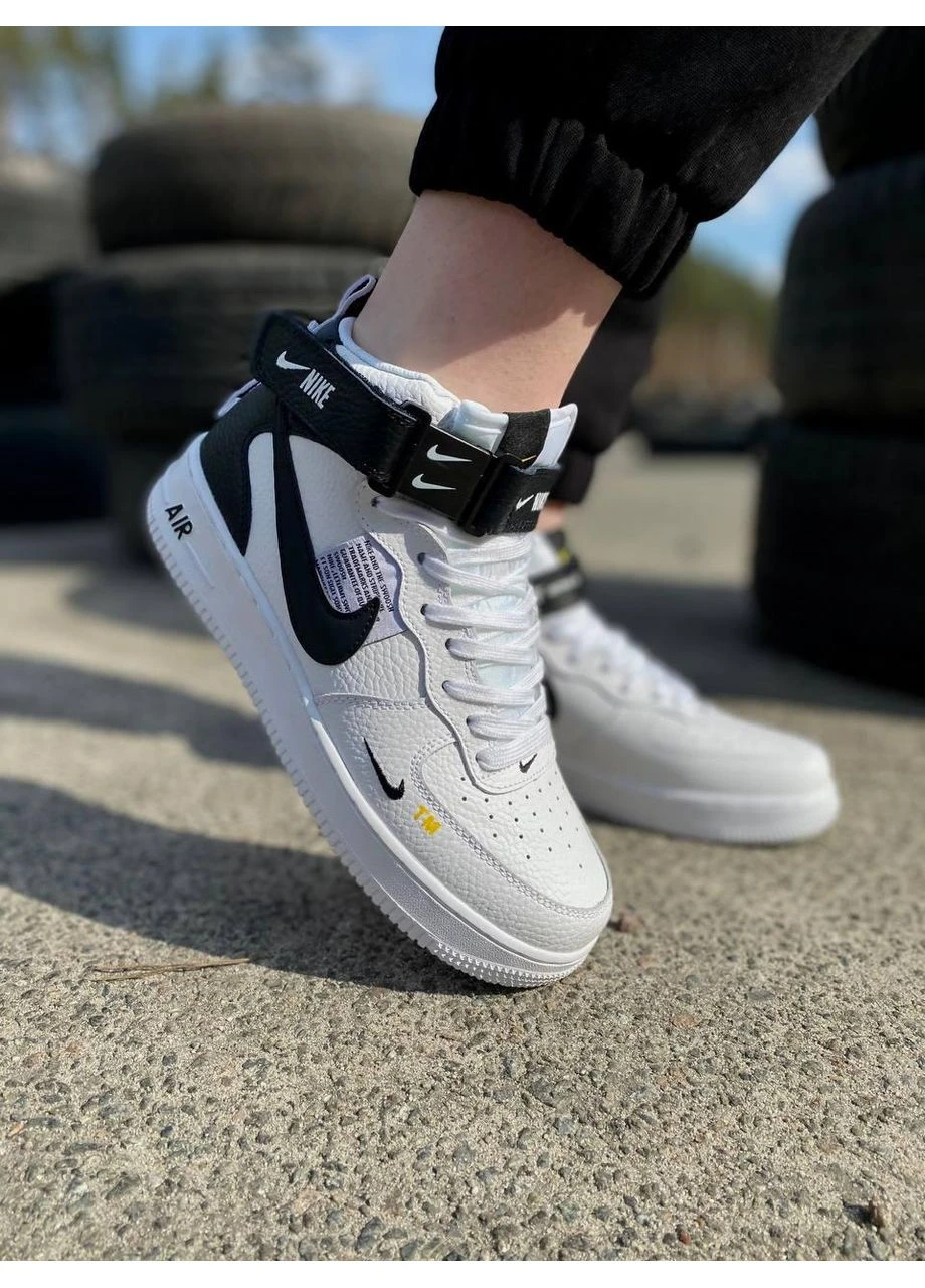 Білі літні кросівки nike air force 107lv8 ultra white black 3 найк аір форс No Brand