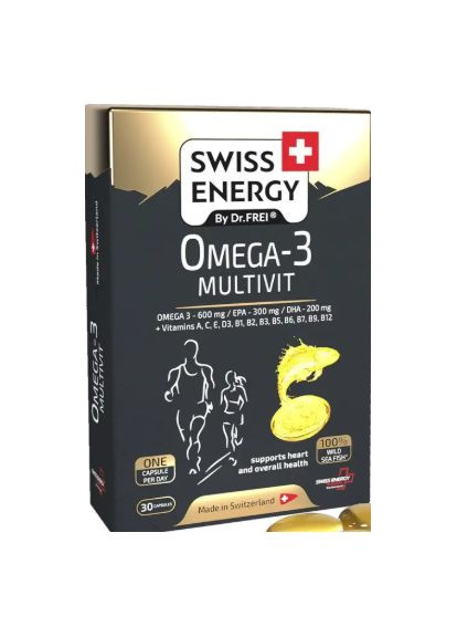 Мультивітаміни з Омега-3 Swiss Energy Omega-3 MULTIVIT blister 30 гел капс Dr. Frei (359473704)