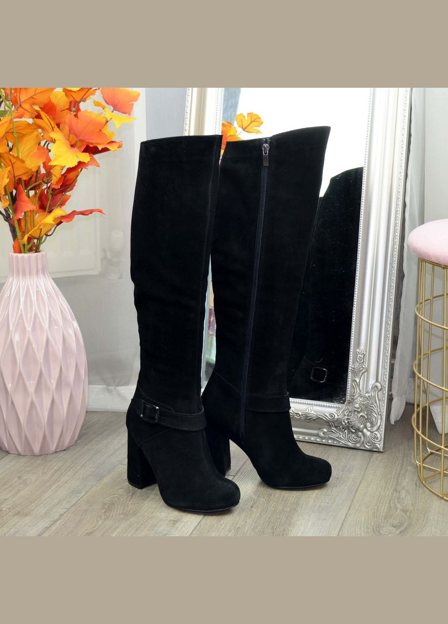 Осенние высокие демисезонные замшевые сапоги на устойчивом каблуке,. 36 размер Vasha para