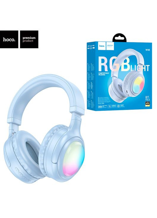 Bluetooth наушники с микрофоном Hoco W48 синие No Brand (354707292)
