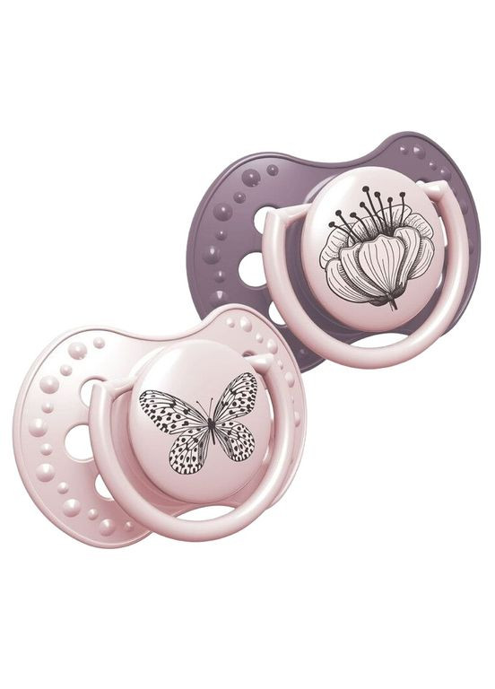 Пустушка силіконова динамічна Botanic Girl, 6-18 міс., 2 шт., фіолетовий () Lovi 22/871girl (328396604)